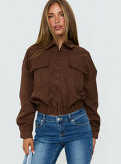 Right Time Bomber Jacket Chocolate