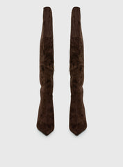 Billini Zamari Faux Suede Knee High Boots Cocoa