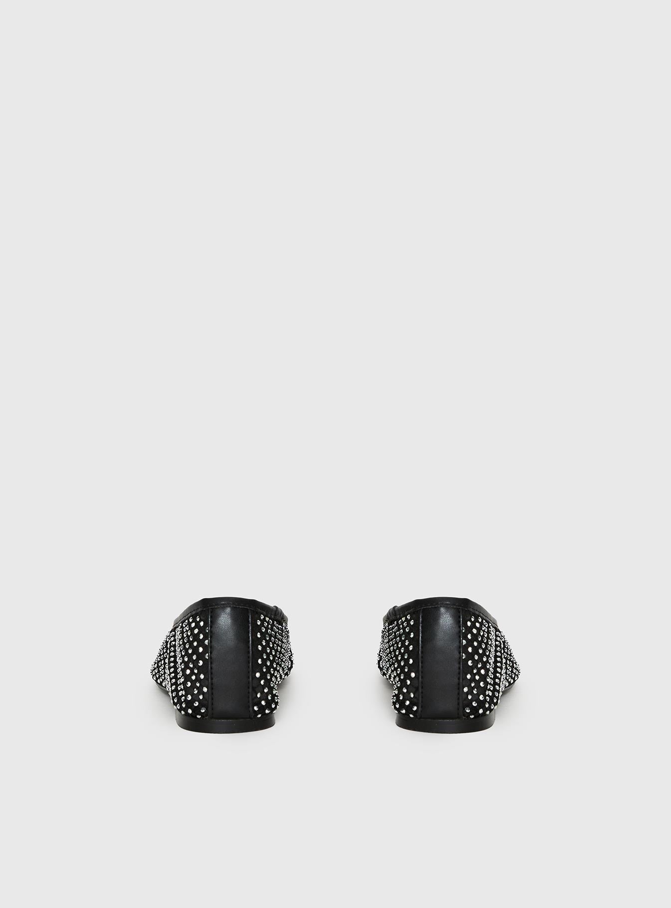 Cerelia Sheer Diamonte Ballet Flats Black